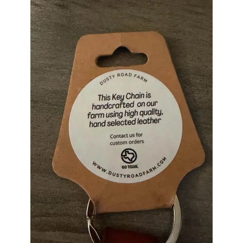 Dusty Road Farms Leather Key Fob Strap Keychain #463 New! Two! Texas DRF